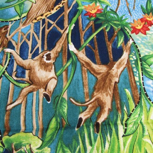 Tela de los animales de la selva Jennifer Sampou para Robert Kaufman 44" x 36" - Imagen 6 de 12