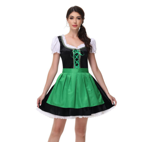 WR15 Alemán Oktoberfest Bávaro Heidi Dirndl Lederhosen Cerveza Mucama Disfraz - Imagen 2 de 13
