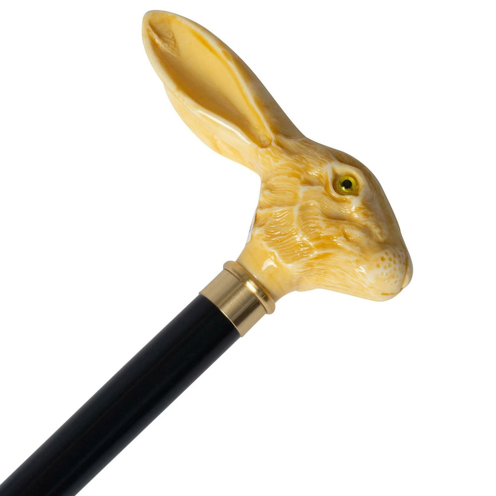 Handmade Rabbit Head Steampunk Wooden Cane Walking Stick-Victorian AL Handle New