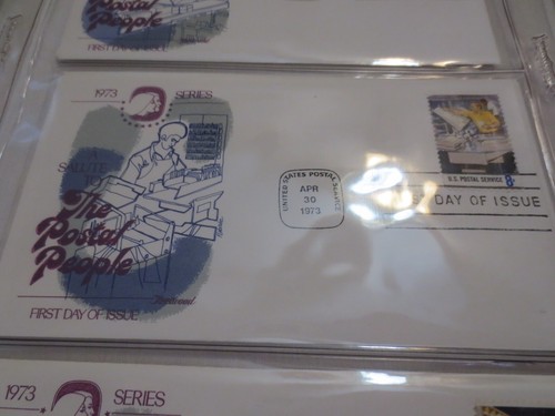 A Salute To The Postal People Set of 12, 1973 First Day Cover Stamp - Picture 7 of 19