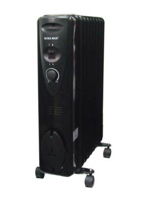 Ultramax 2000W 9 Fin Portable Oil Filled Radiator Electric Heater - BLACK |  eBay
