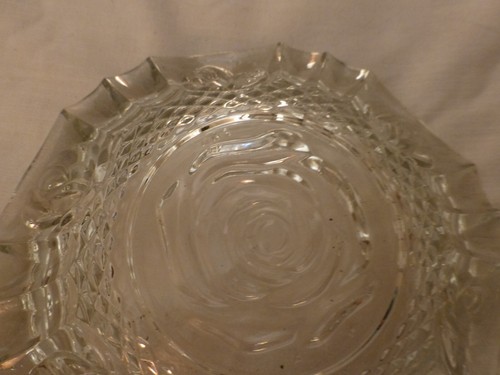 EAPG Very Thick Glass Rose Embossed Ashtray - Picture 3 of 9