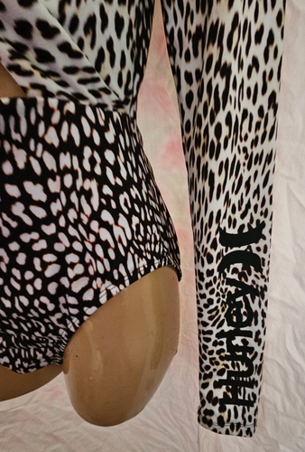 Hurley Damen M Langarm 1 Teilig Badeanzug Rash Guard Surfanzug Braun Weiß - Bild 5 von 5