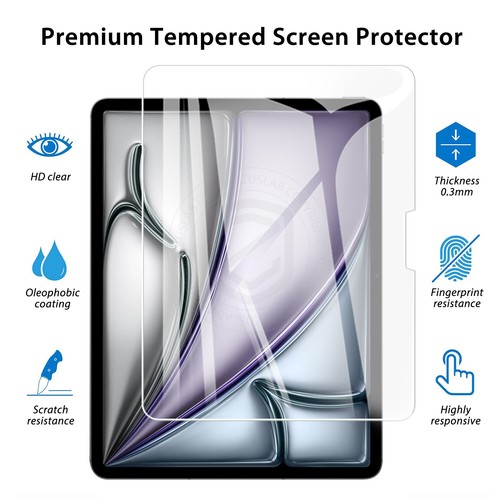 For iPad Pro / Air 11" 13" (M2) 2024 (M3) 2025 Tempered Glass Screen Protector - Picture 2 of 15
