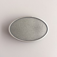 Antique Silver Oval Striae Custom Vintage Blank Belt Buckle Gurtelschnalle