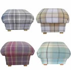 Storage Footstools Pouffes Balmoral Tartan Fabric Check Checked Scottish Ochre