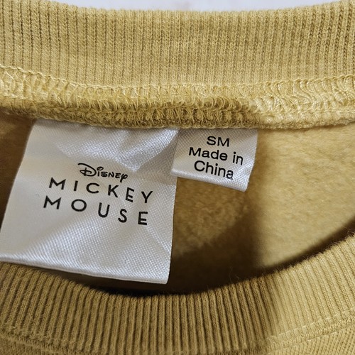 Disney Mickey Mouse Ladies Mustard Crewneck Sweatshirt size S - Picture 7 of 9