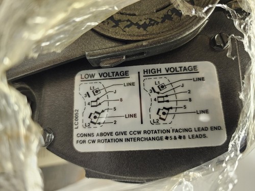 Baldor Cat No. RL1309A 1 hp. 3450 rpm. Elect Motor 115/208-230 1 Ph 56/56H Fr. - Picture 8 of 11