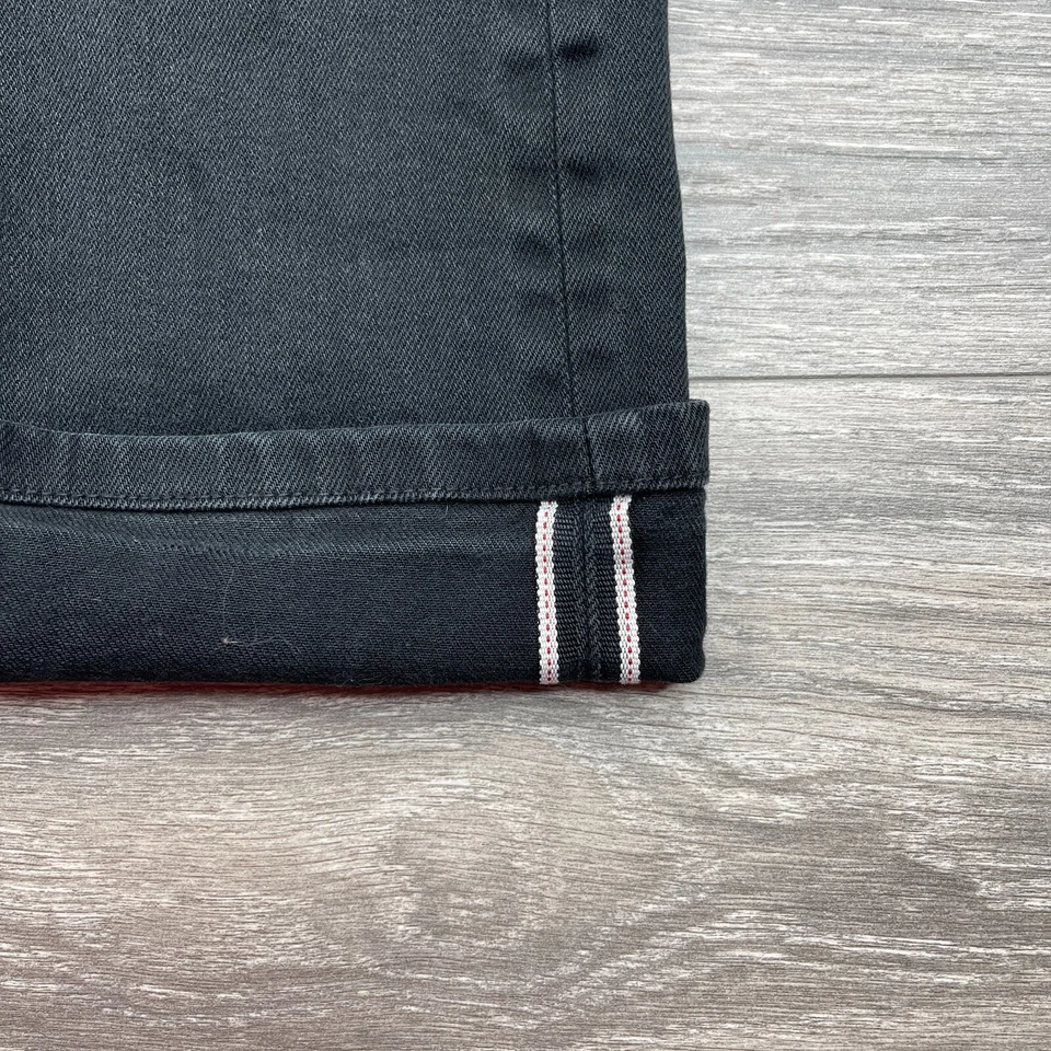 Uniqlo Jeans Mens 33x32 Black Selvedge Slim Straight Five Pocket Preppy READ* - Image 2 of 4