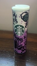 Starbucks Halloween 2021 Glow in the Dark Tumbler Purple Cat Web Spider 16oz