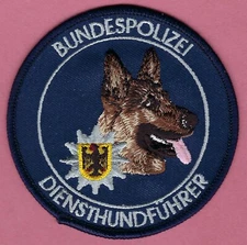 GERMANY FEDERAL POLICE SERVICE DOG HANDLER K-9 UNIT PATCH SHEPHERD