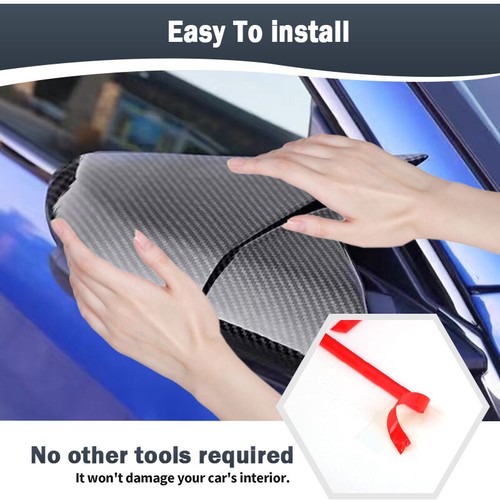 For Honda Civic 2016~2021 OX Horn Carbon Fiber Rear View Mirror Cover Caps PAIR - Picture 9 of 13