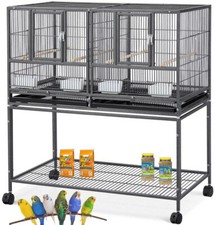 42" Stackable Center Divider Breeder Bird Rolling Cage With Breeding Nest Doors