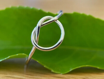 Knoten Sterling Silber Vorsteckring 925 vorsteckbar | recycelt | Handmade in UK