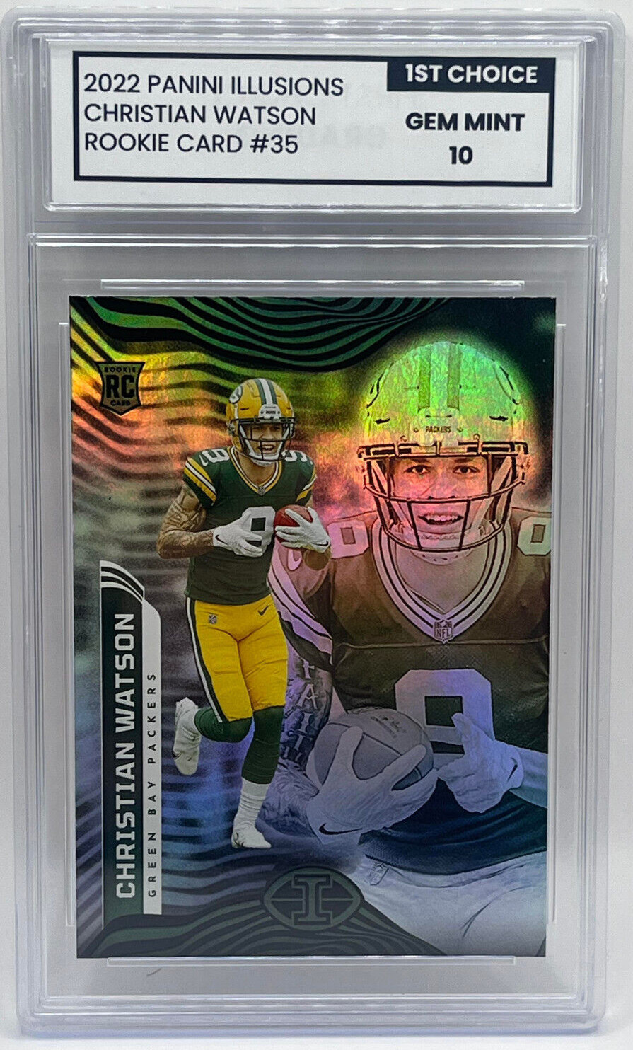 2022 ILLUSIONS CHRISTIAN WATSON ROOKIE #35  1st Choice GEM MINT Graded 10