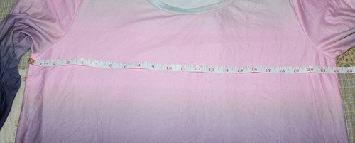 1XL NWOT Women's LoveU.Dear Pink & Navy Ombre 3/4 Sleeve Scoop Neck Tunic - Bild 5 von 7