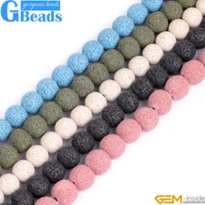 14mm Assorted Colors Volcanic Lava Sponge Round Ball Beads Free Shipping 15"