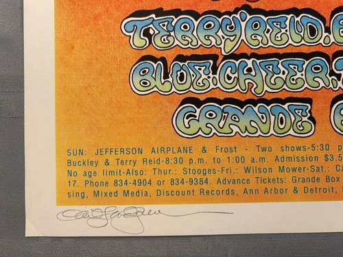 SILKSCREEN POSTER GRANDE BALLROOM-JEFFERSON AIRPLANE-CARL LUNDGREN-S/N - Picture 2 of 12