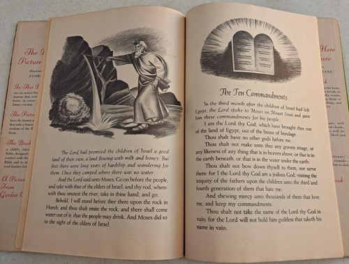THE BIBLE PICTURE BOOK Hardcover with Dust Cover / FLORIAN Illustration 1945 - Foto 9 di 16