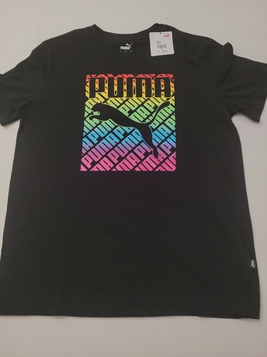 Puma BLACK MEDIUM CREW NECK SHORT Sleeve T-shirt PRIDE TEE TL59785