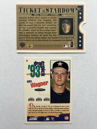 Billy Wagner 5-card Rookie Lot - Houston Astros - HOF - Picture 4 of 4