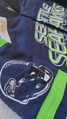 Seattle Seahawks G-III Jacket Twill Racing Quilt Lined -Extreme 2 The Max- Sz XL - Picture 8 of 20