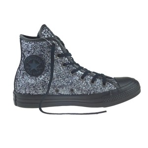 converse all star hi glitter silver