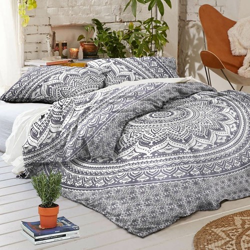 Queen/Double Size Mandala Bedding Bedspread Cover Indian Bohemian Bed Sheet - Picture 10 of 42