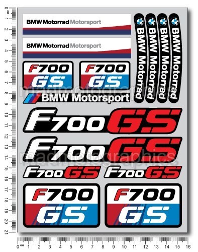 bmw f700 gs F700GS motorcycle motorrad decal sticker set quality stickers red - Picture 3 of 5