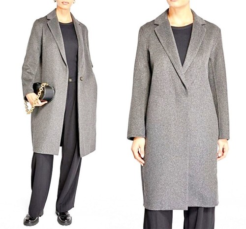 VINCE Wool-Blend 43"Long Classic Straight Coat in Medium Heather Grey XXL $695 - 第 7/22 張圖片
