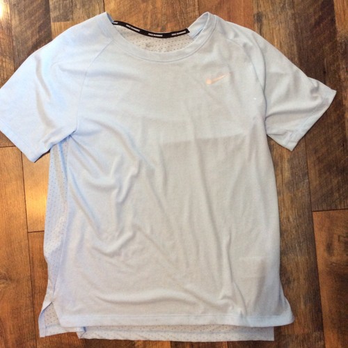 Nike Running Dri-Fit Athletic Short Sleeve Shirt Size M Light Blue (B7) - Picture 4 of 4