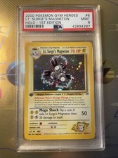 Pokemon Gym Heroes #8 Lt. Surge's Magneton - Holo 1st Edition PSA 9