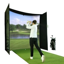KHAMPA DIY Indoor Golf Simulator Enclosure Golf Screen Kit Parabolic Golf Net