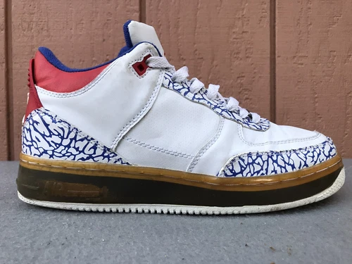 RARE EUC Nike AFJ Air Force Fusion Jordan 3 III White Multi US 7 323626-319 C5