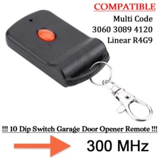 Universal Garage Door Remote For Linear Multi Code Garage Opener 300 Mhz 10 Dip