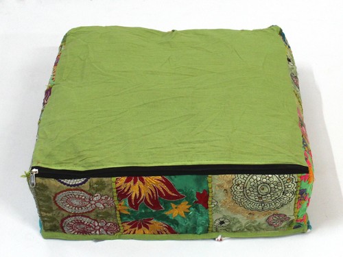 Indian Handmade Cotton Patchwork Floor Cushion Cover Meditation Floor Pillow - Picture 20 of 55