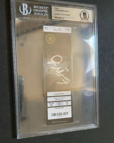 Jordan Montgomery Mlb Debut 2017 Full Ticket Auto Aaron Judge Rookie HR Bas - Picture 6 of 9
