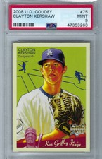 2008 CLAYTON KERSHAW RC U.D. GOUDEY CY WINNER / WS CHAMP PSA 9 A BEAUTY!!!!   