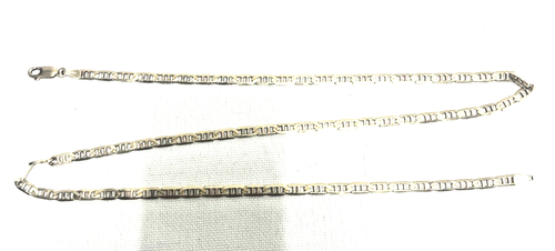 ITALY Real Solid Shiny 14K Yellow 3-color Gold Mariner Chain Necklace 22.5" men - Picture 11 of 13