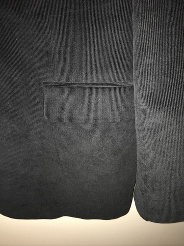 Stafford Men's Blazer Sport Coat Corduroy Two Button Sport Jacket Size 46L Black - Picture 2 of 10