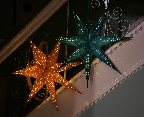 Colgante Terciopelo Estrella Luz Verde azulado o Amarillo 7 Puntos con LED Navidad 60cm NUEVO - Imagen 2 de 19