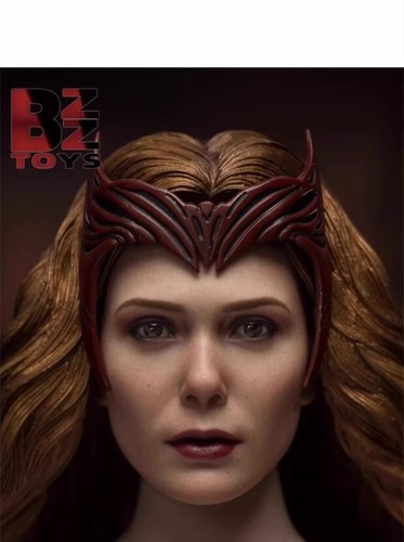 1:6 Bruja con pelo largo rojo Cabeza escultura Elizabeth Olsen Cabeza escultura - Imagen 6 de 15