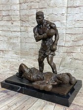 Estatua de metal bronce Muhammad Ali vs. Sonny Liston arte original boxeo