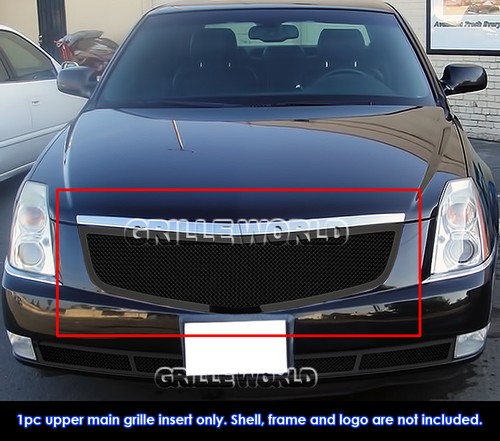 SS 1.8mm Black Mesh Grille For 2006-2011 Cadillac DTS - Picture 2 of 2