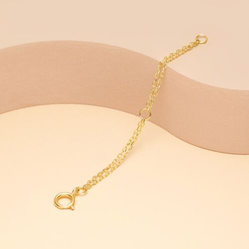Estensore Oro Solido 14K per Collana&Bracciale, Estensione Catena Doppia Maglia, 2,5" - Foto 5 di 7