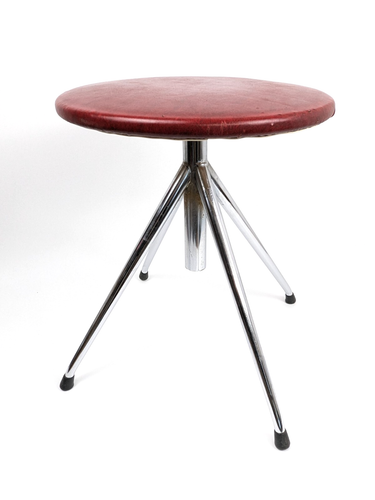 Vintage Hocker 50er/60er Chrom Industrie höhenverstellbar Drehhocker Mid Century - Bild 2 von 22