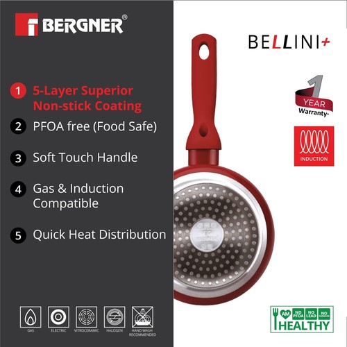BERGNER Bellini Plus Aluminium Non Stick Saucepan, 16 cm, 1.8 L- Free Delivery - 第 4/5 張圖片