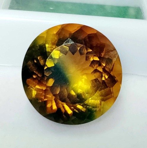 Bi-Colour Tourmaline Round Cut 15-17 Ct Natural Loose Gemstone For Ring Making - Picture 4 of 5