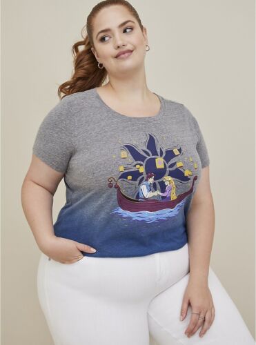 Camisa Torrid Disney Enredada Azul Gris Nueva Con Etiquetas Nueva 1X - Imagen 2 de 5