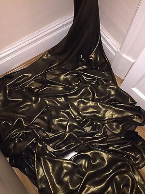 5 MTR QUALITY BLACK/GOLD SHIMMER CHIFFON FABRIC...58" WIDE £12.49 5 MTR QUALITY BLACK/GOLD SHIMMER CHIFFON FABRIC...58" WIDE £12.49